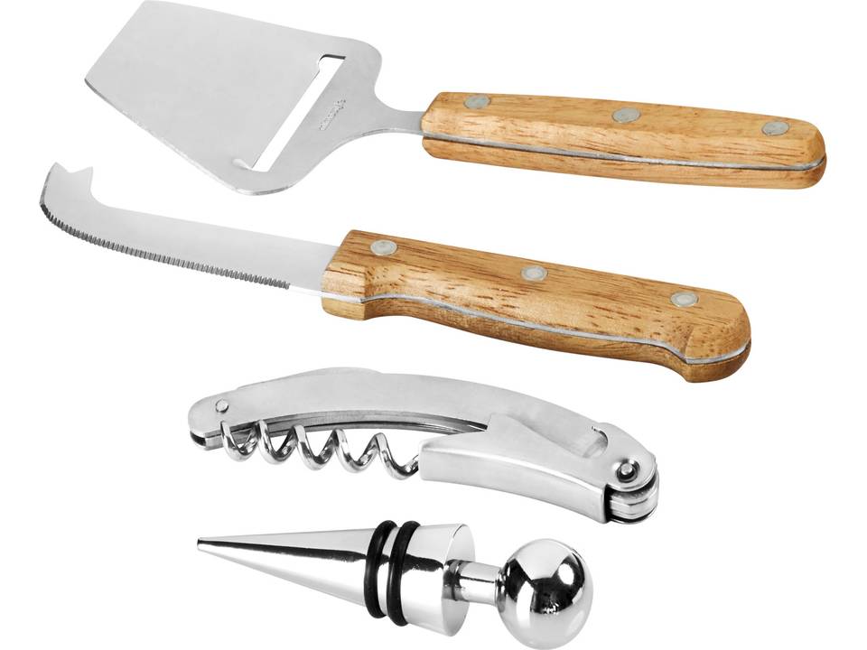 4 delige wijn en kaas cadeauset 5