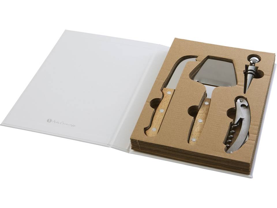 4 delige wijn en kaas cadeauset 6