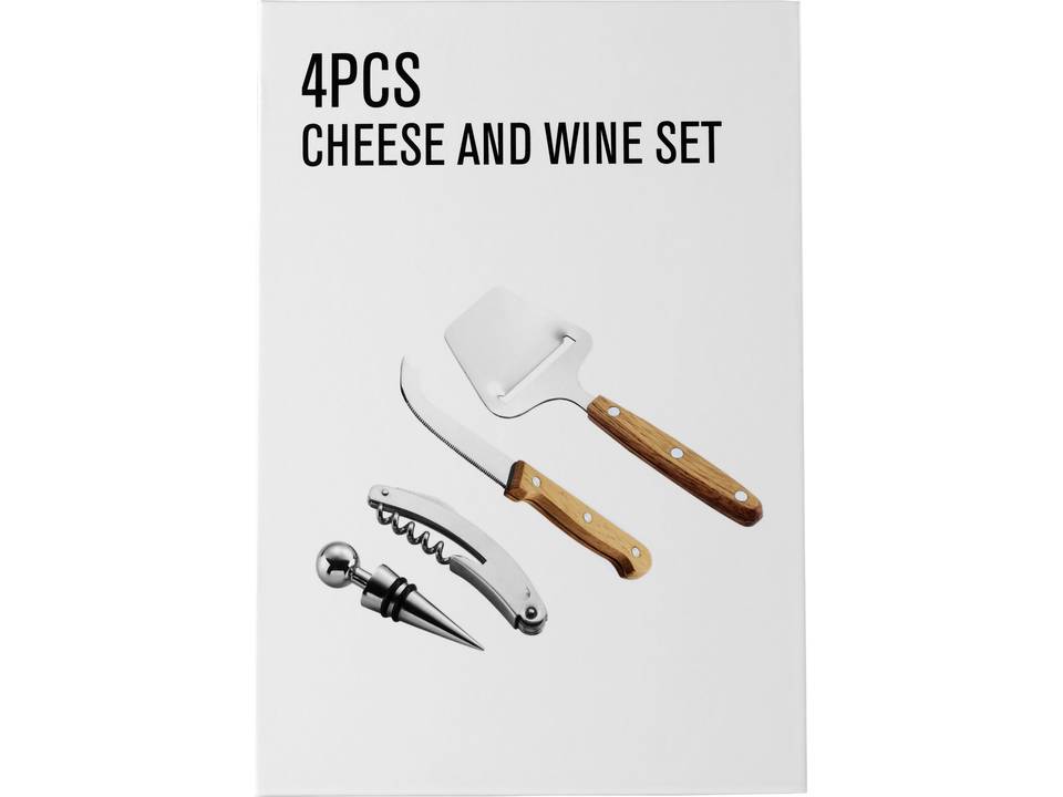 4 delige wijn en kaas cadeauset 2
