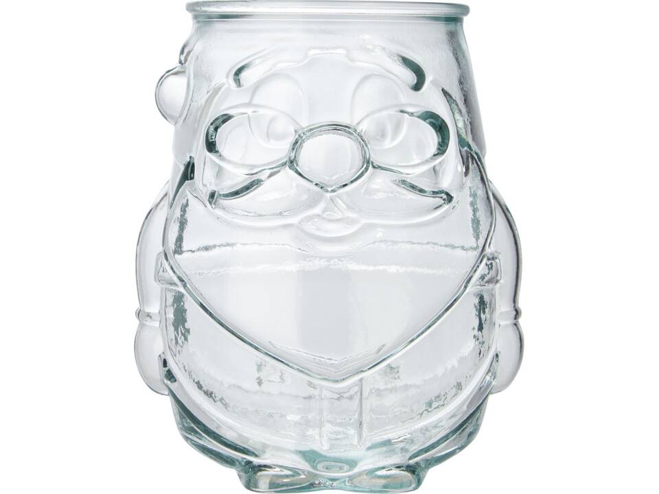 Kerstman theelicht houder van gerecycled glas 2