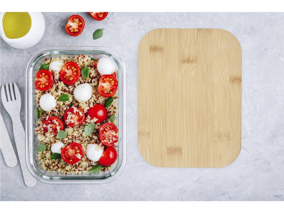 Roby glazen lunchtrommel met bamboe deksel - 1000 ml 19