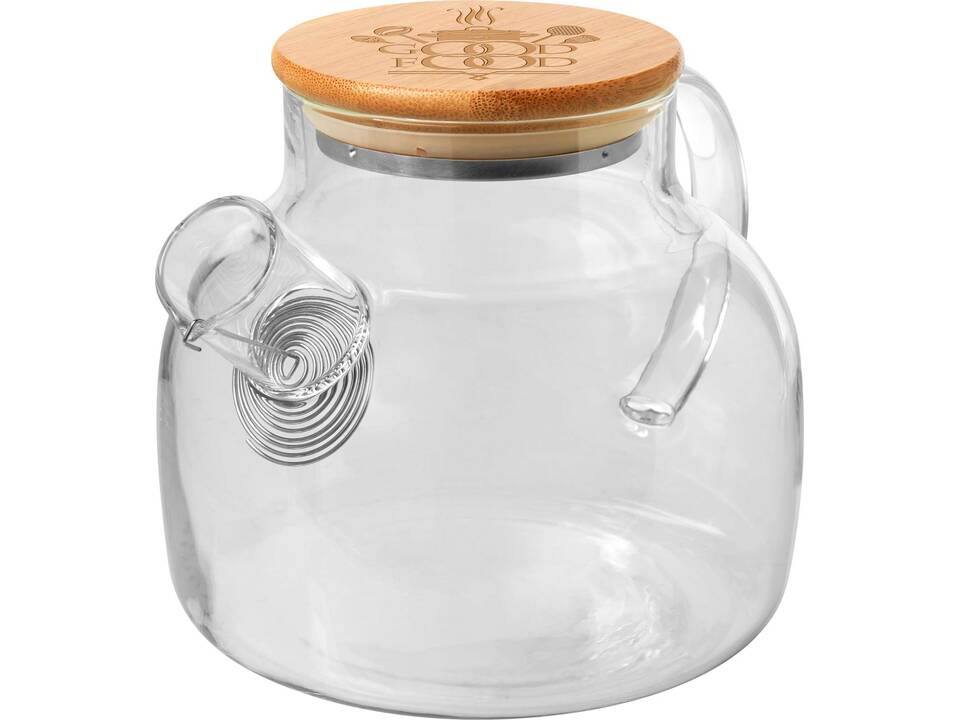 Zen theepot met zeef en bamboe deksel 2