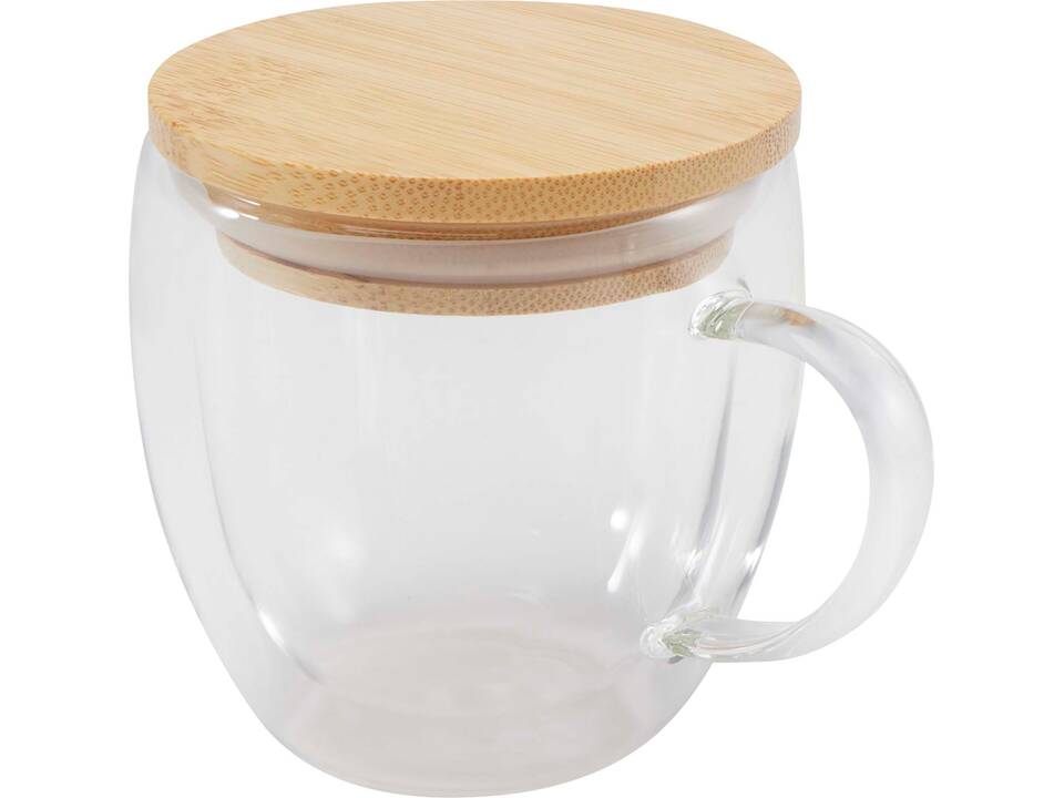 Arlo 250 ml glazen beker met bamboe deksel 3