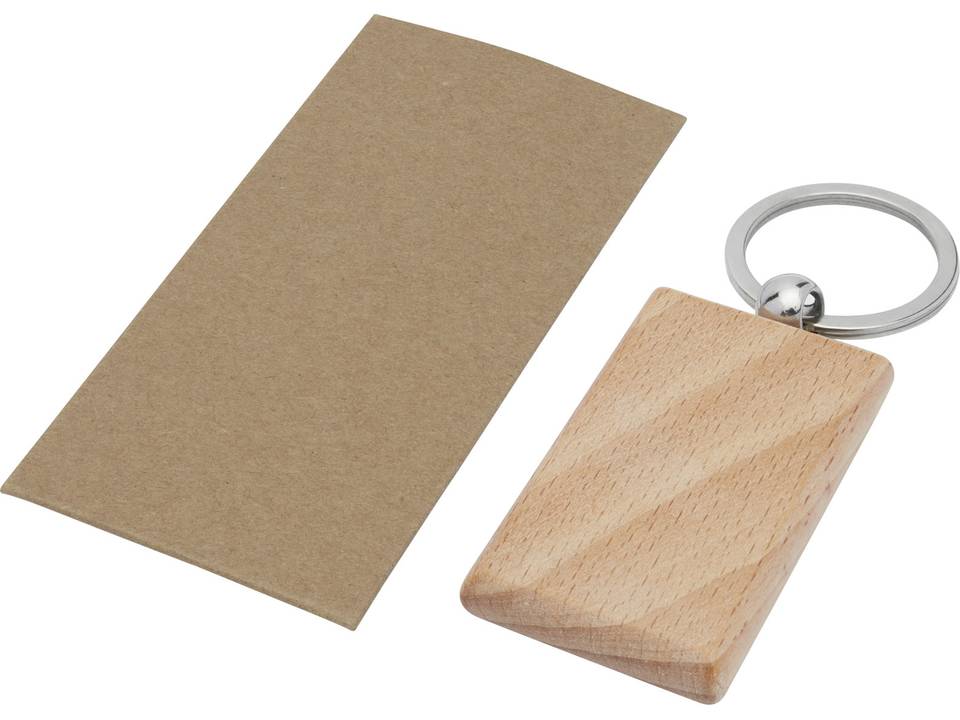 Gian beukenhouten rechthoekige sleutelhanger 5