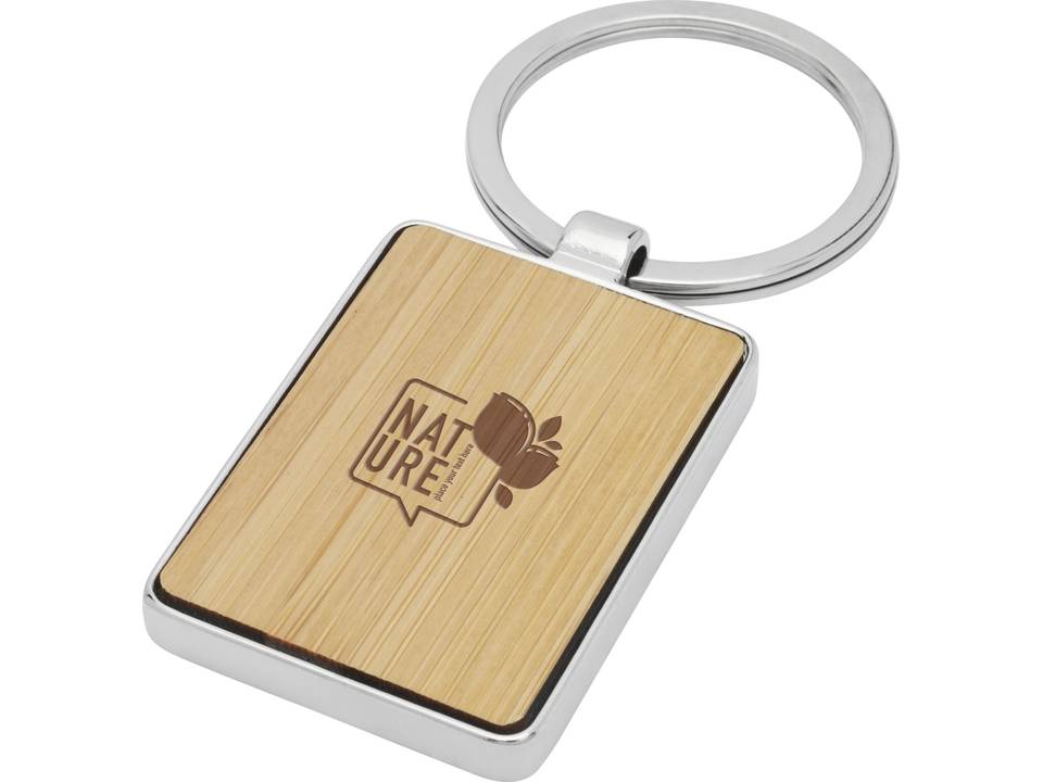 Neta bamboe rechthoekige sleutelhanger 2