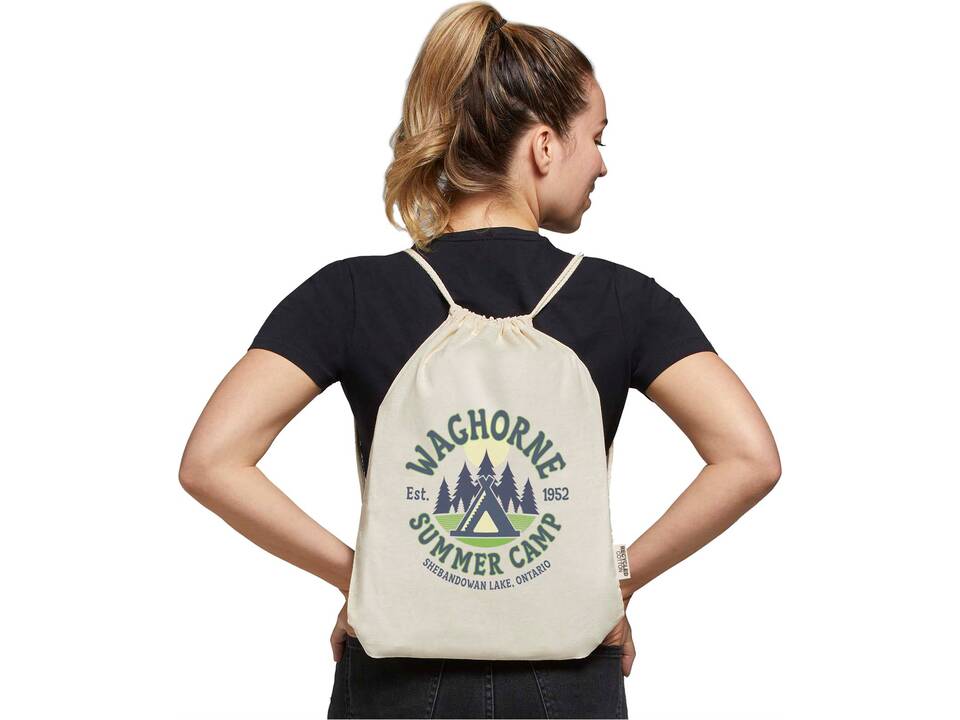 Oregon tas met trekkoord van 140 g/m² GRS gerecycled katoen 24