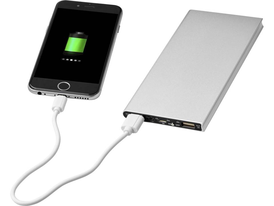 Plate aluminium powerbank - 8000 mAh 12