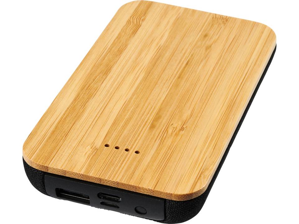 Draadloze powerbank van bamboe en stof - 6000 mAh 8