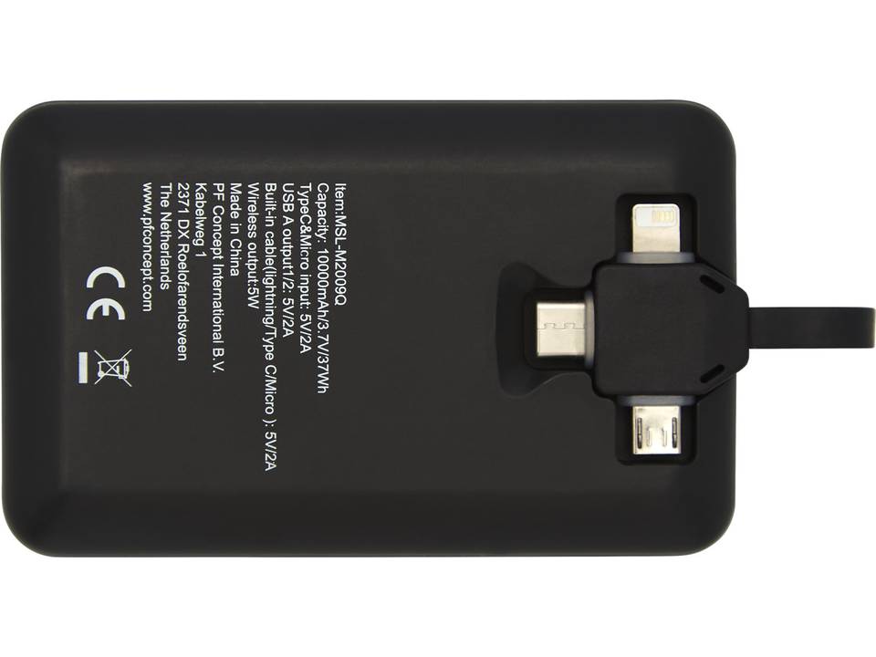 Kano draadloze powerbank met 3-in-1-kabel - 10,000 mAh 4