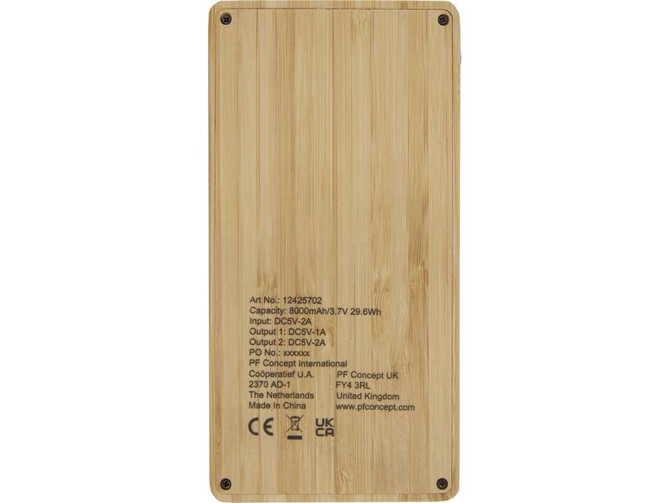 Alata bamboe powerbank op zonenergie - 8000 mAh 6