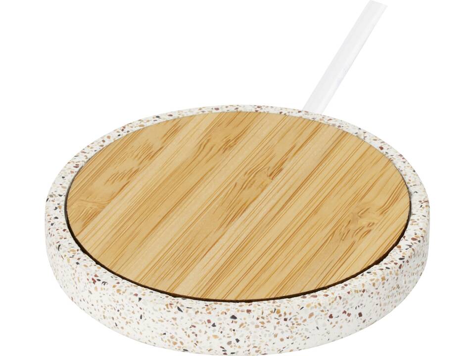 Terrazzo draadloos oplaadstation van 10 W van bamboe 5