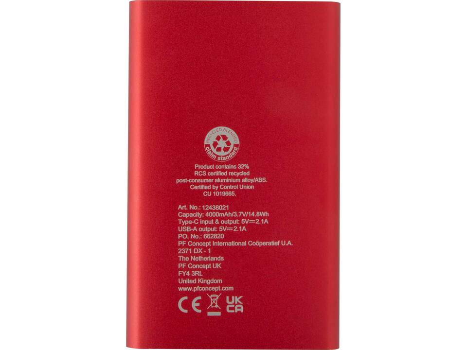 Pep type-C powerbank van 4000 mAh van gerecycled aluminium 3