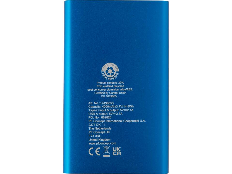 Pep type-C powerbank van 4000 mAh van gerecycled aluminium 10