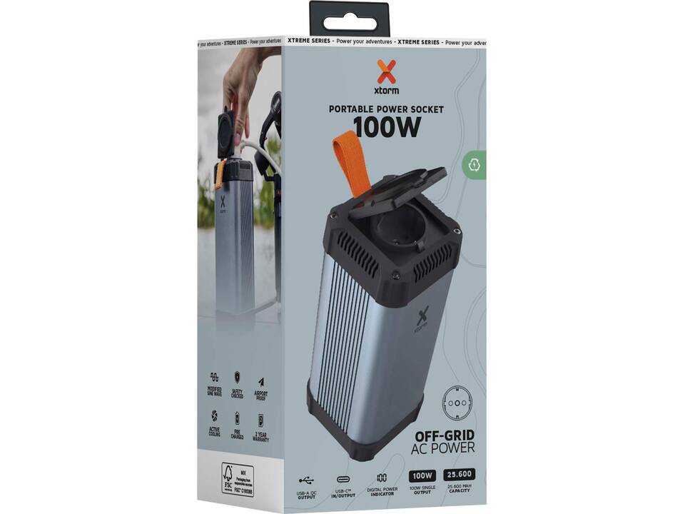 Xtorm XR210 Xtreme draagbare powerbank 25.600 mAh met stopcontact 100 W 2