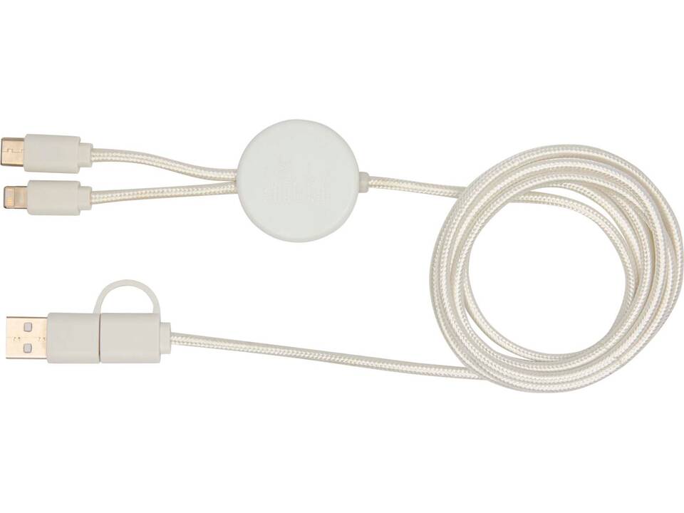 Chechia 5-in-1 150 cm datasynchronisatie- en 27 W snellaadkabel van gerecycled plastic met bamboe 3