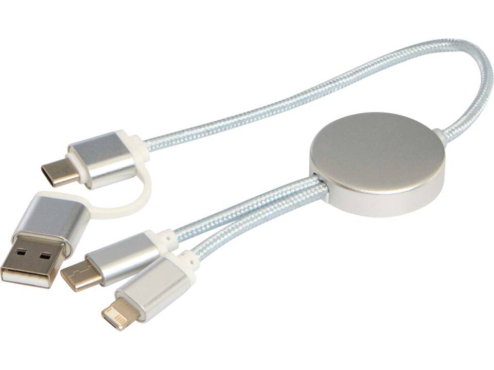 Alasia 5-in-1 30 cm datasynchronisatie- en 27 W snellaadkabel van gerecycled aluminium 21