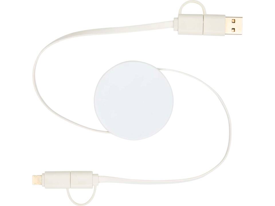 Citala 5-in-1 90 cm intrekbare datasynchronisatie- en 40 W snellaadkabel van gerecycled plastic 3