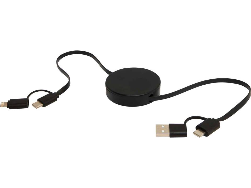 Citala 5-in-1 90 cm intrekbare datasynchronisatie- en 40 W snellaadkabel van gerecycled plastic 13