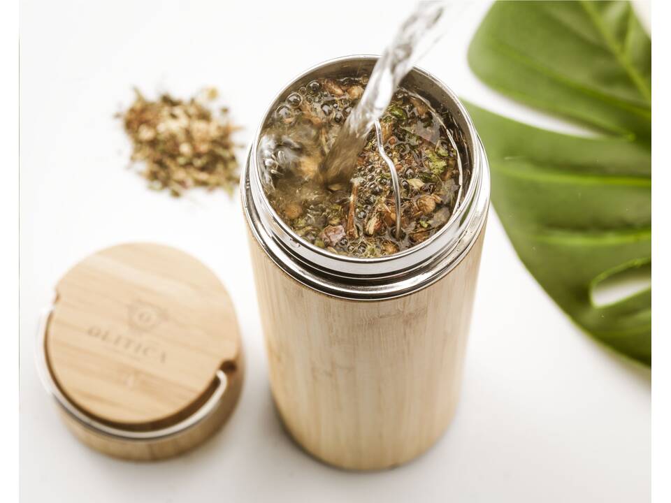 Nikko bamboe thermosfles & thermosbeker - 330 ml 1