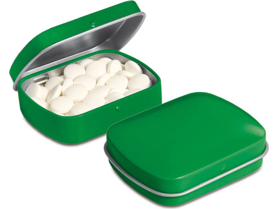 Klein scharnierblikje met mini pepermuntjes 6