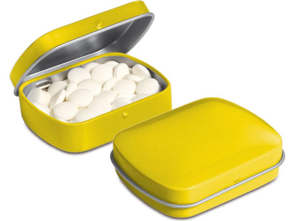 Klein scharnierblikje met mini pepermuntjes 5