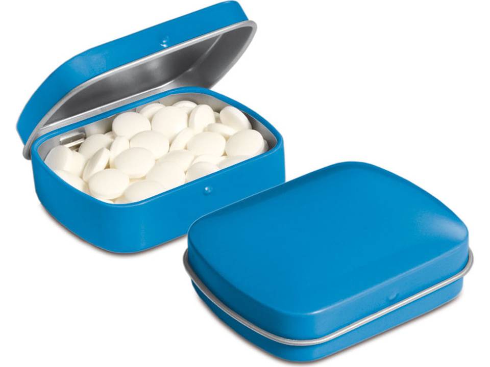 Klein scharnierblikje met mini pepermuntjes 10