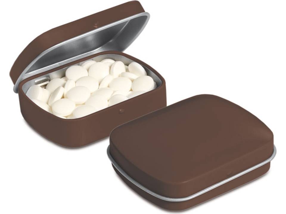 Klein scharnierblikje met mini pepermuntjes 13