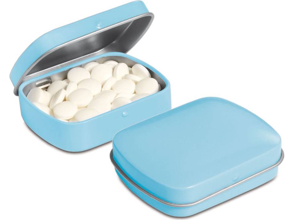 Klein scharnierblikje met mini pepermuntjes 7