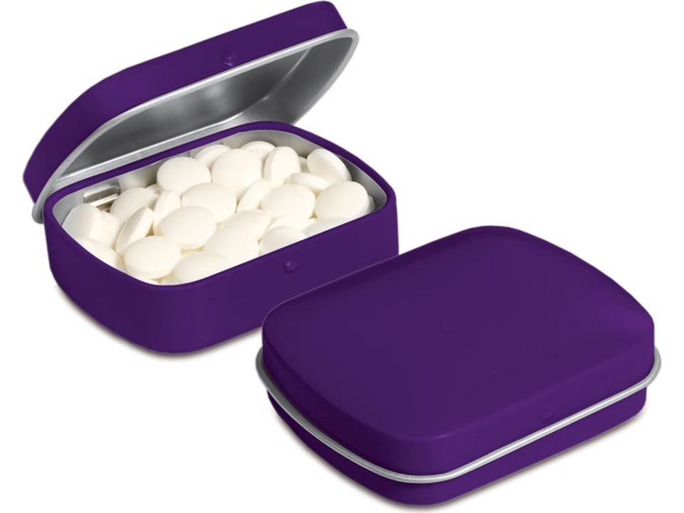 Klein scharnierblikje met mini pepermuntjes 16
