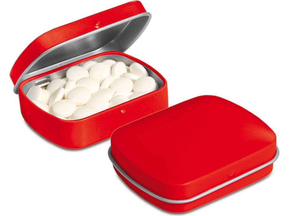 Klein scharnierblikje met mini pepermuntjes 18
