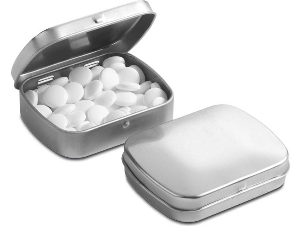 Klein scharnierblikje met mini pepermuntjes 21