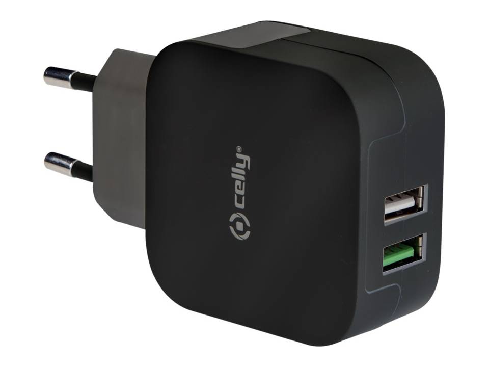 Adapter met 2.4A Turbocharge en 2 usb poorten 1