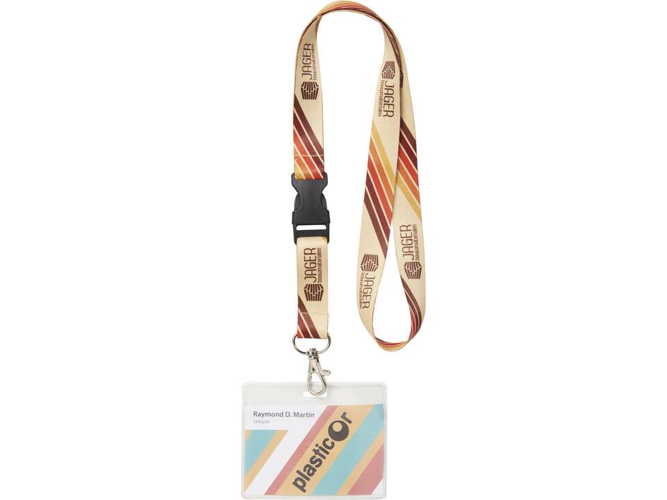 Lanyard met dubbelzijdige sublimatie voorzien van haak en buckle 17