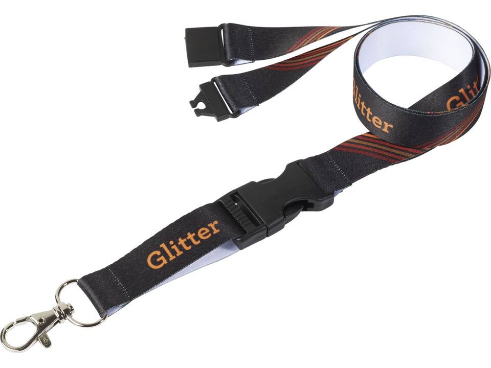Lanyard met dubbelzijdige sublimatie voorzien van haak, buckle en veiligheidssluiting 20