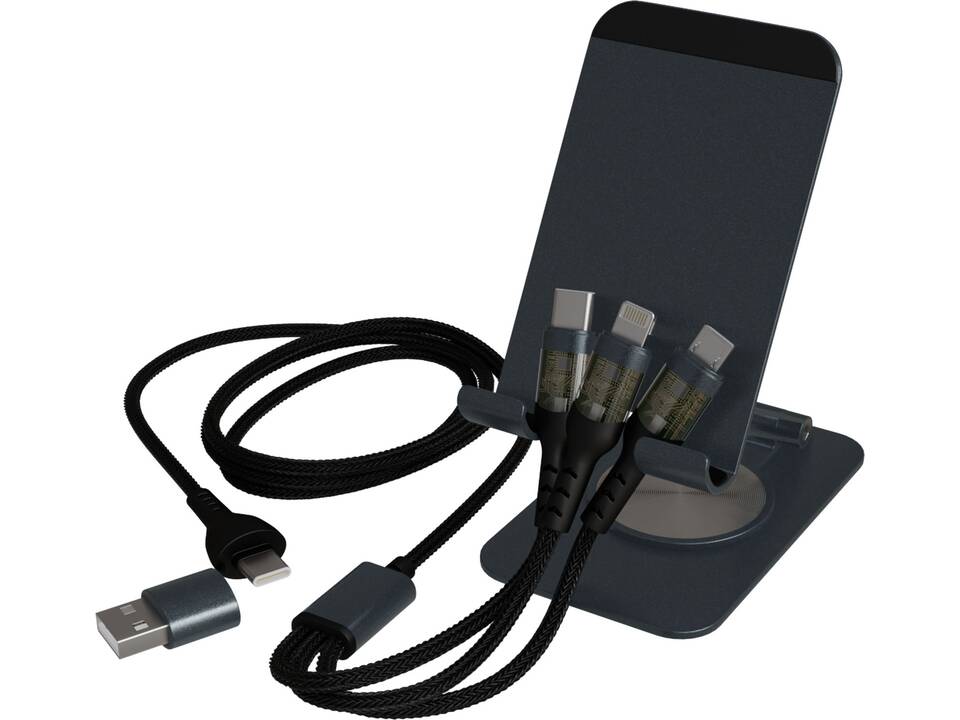 SCX.design O32 opvouwbare telefoonstandaard met 3-in-1 oplaadkabel 2