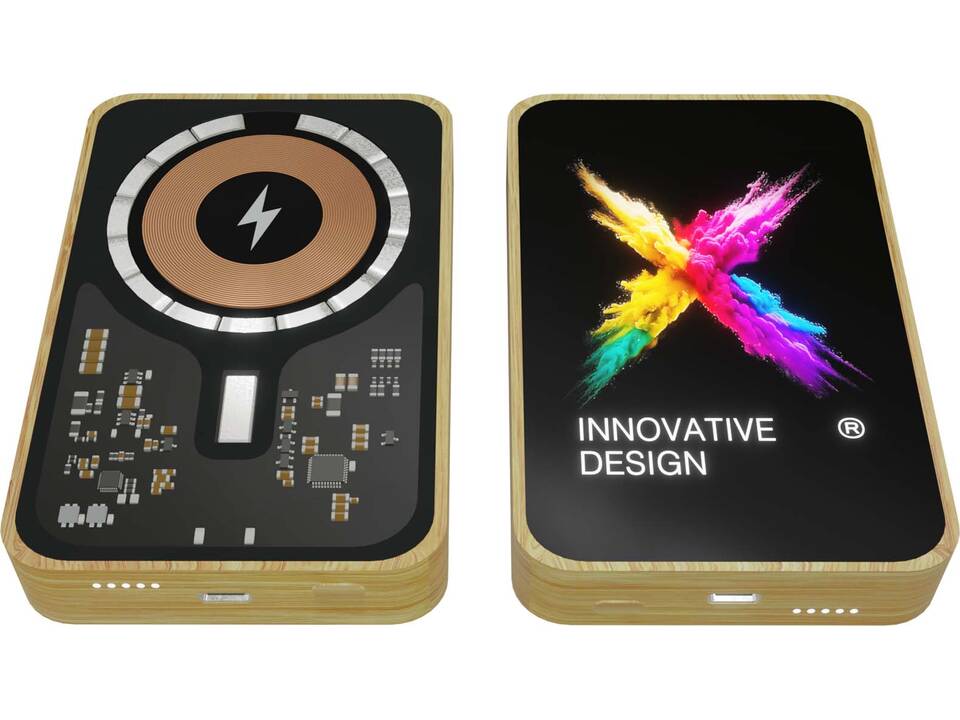 SCX.design P26 15 W 5000 mAh houten MagSafe powerbank 2