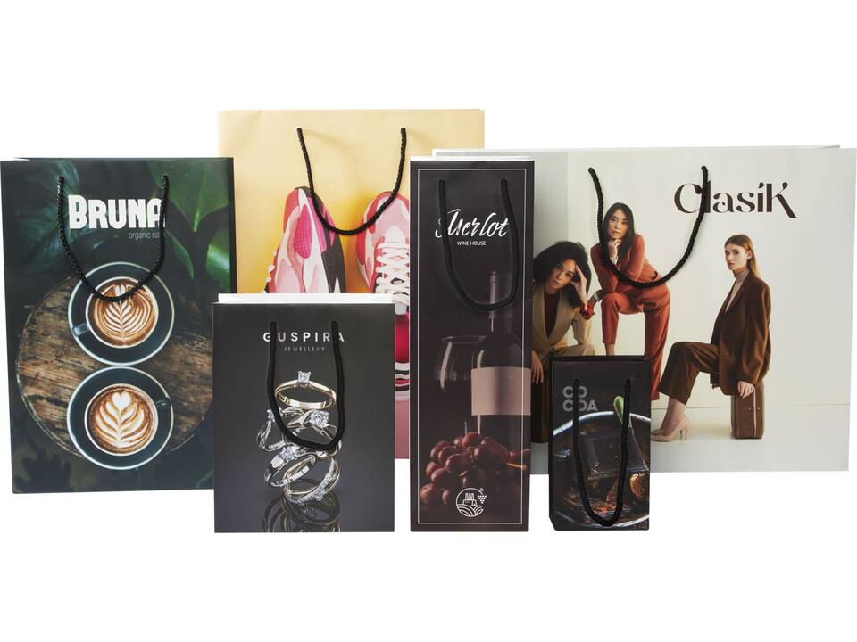 Handgemaakte integra papieren wijnflestas met plastic handgrepen 14