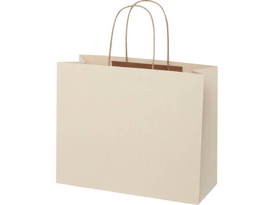 Papieren tas gemaakt van landbouwafval met gedraaide handgrepen - groot 3