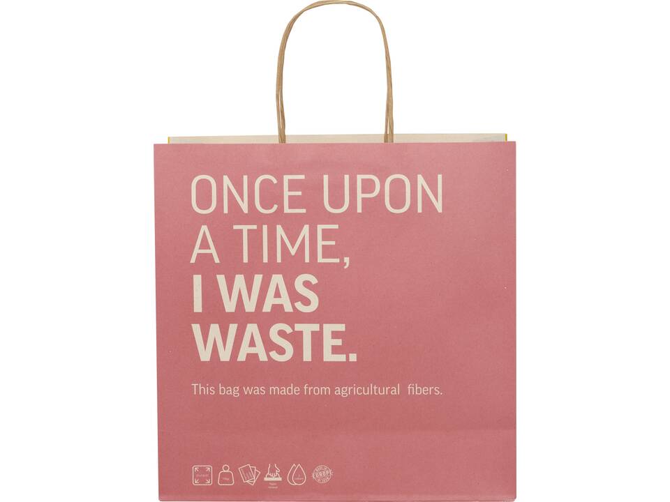 Papieren tas gemaakt van landbouwafval met gedraaide handgrepen - XL 1