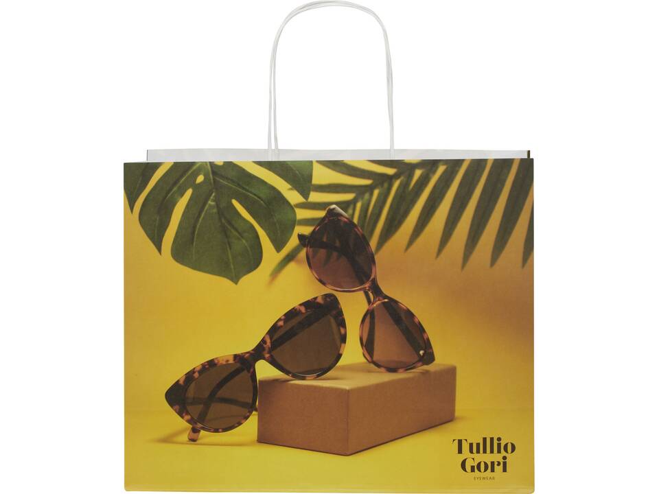 Tas van kraftpapier met gedraaide handvaten - L 1