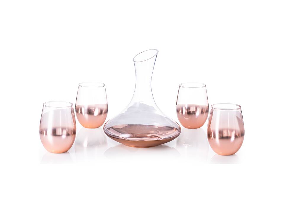 Vintage aperitief set met 4 glazen en karaf 1