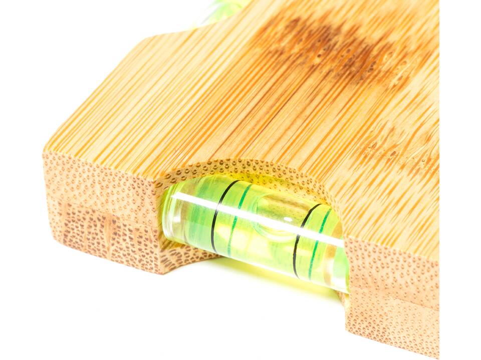 Bamboe sleutelhanger met flesopener en waterpas 4