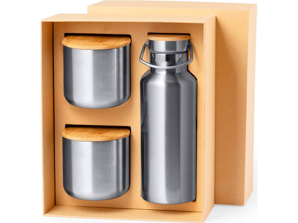 Geschenkset met thermosfles en 2 bekers 2