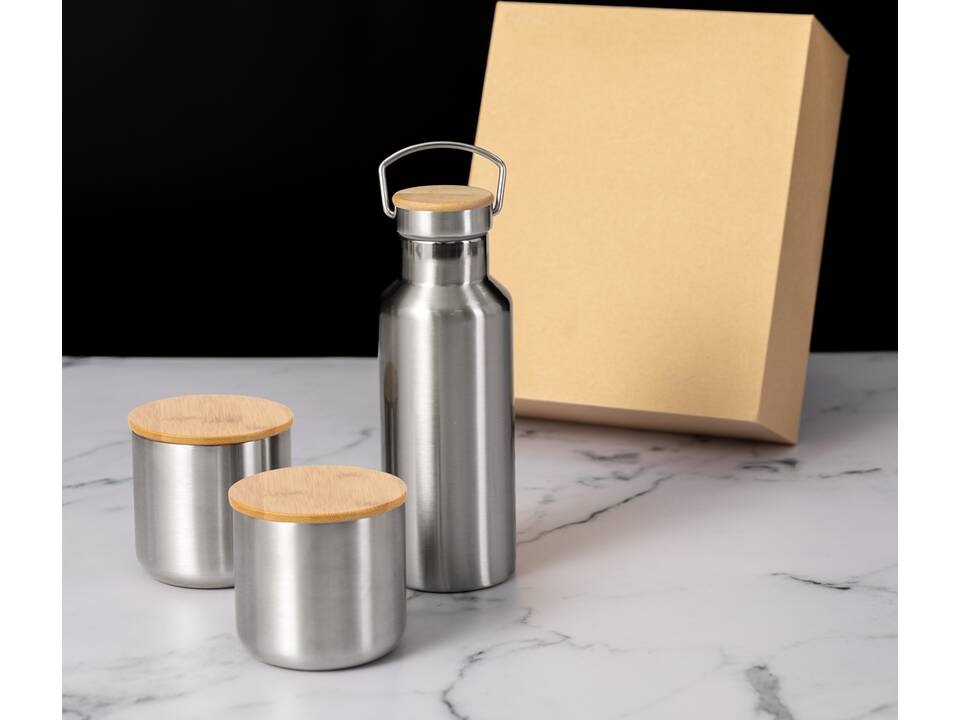 Geschenkset met thermosfles en 2 bekers 7