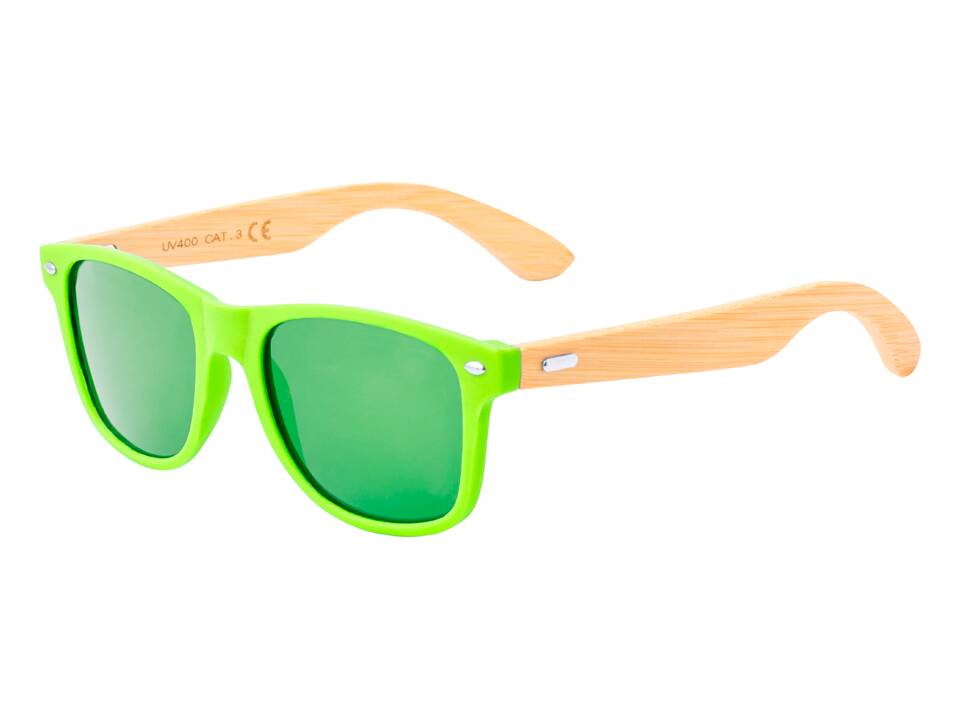 Bamboe zonnebril met gekleurde glazen 5