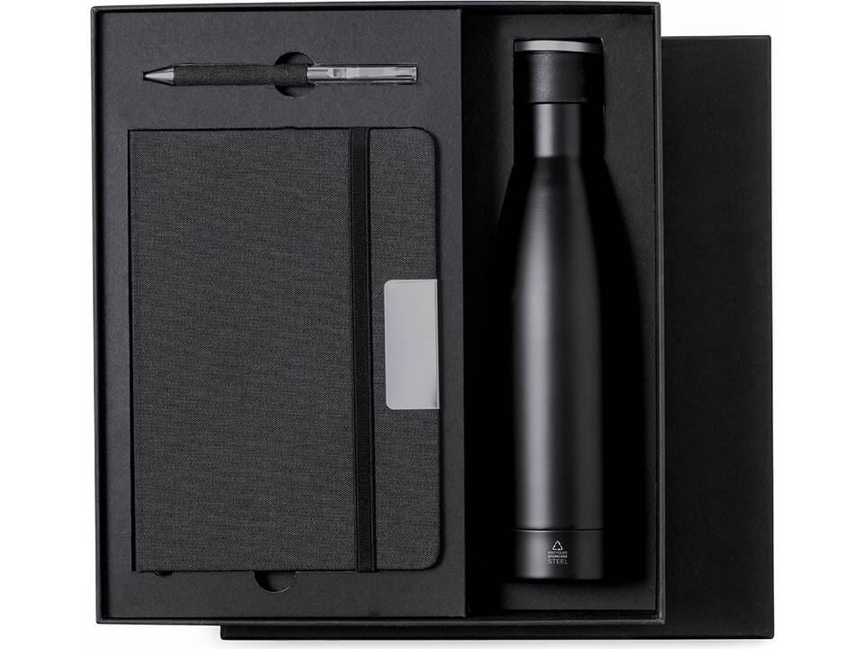 Eco geschenkset met notitieboek, balpen en drinkfles 7