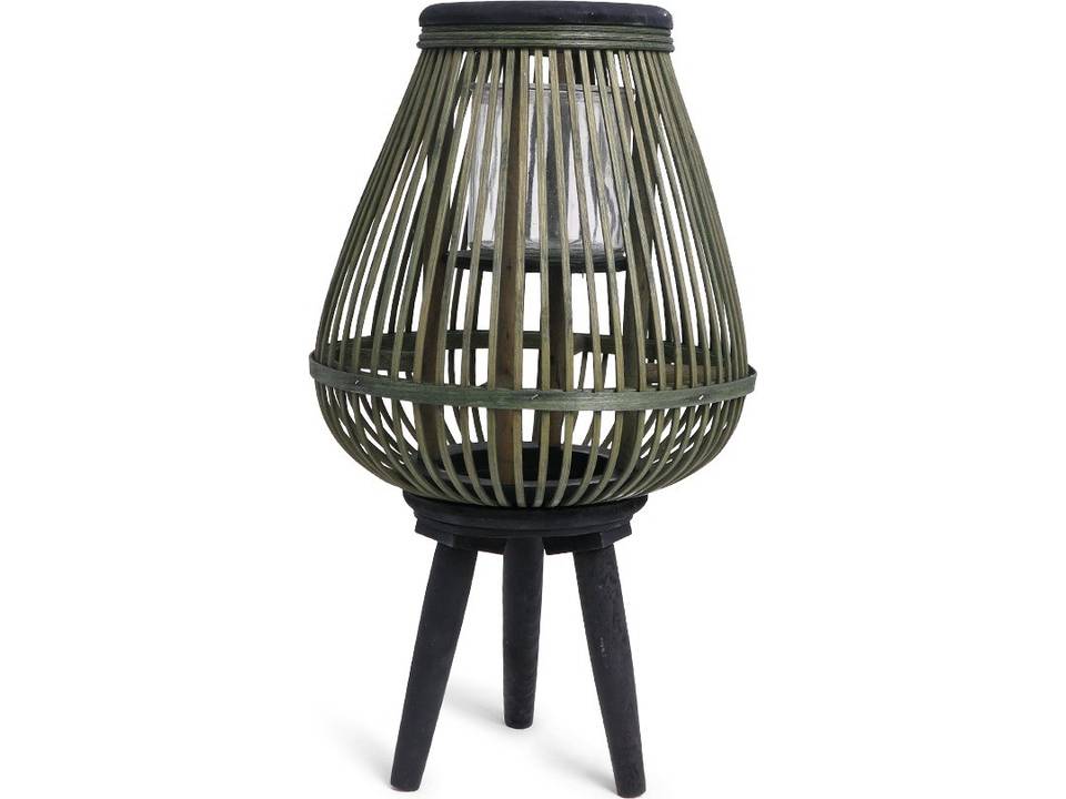 24234 – SENZA Bamboo Lantern Black Green