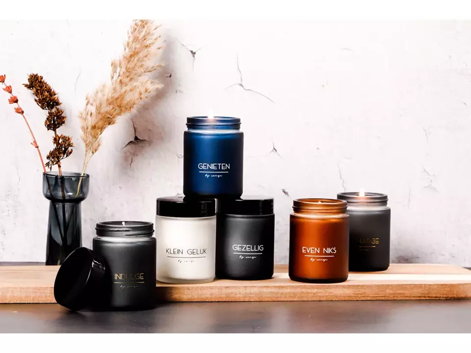 Geurkaarsenset black and gold 2