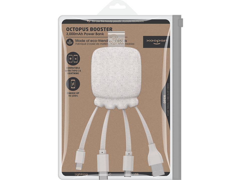 Octopus Bio Booster oplaadkabel Powerbank - 3000 mAh 4