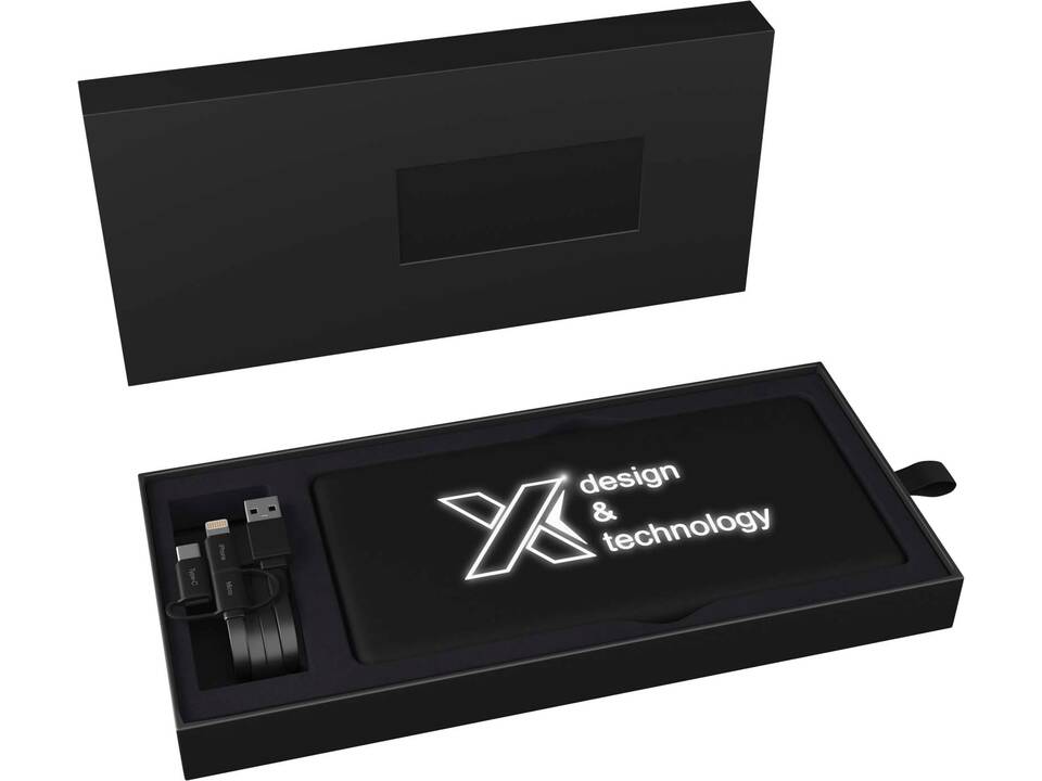 SCX.design P30 8000 mAh powerbank solar met oplichtend logo 2